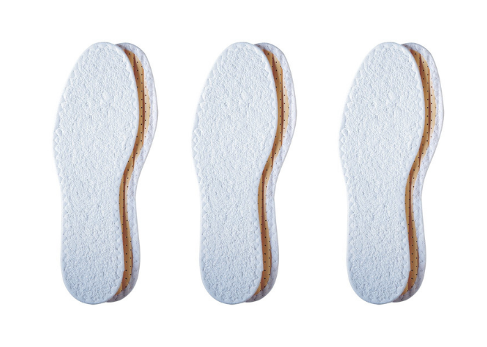 three cotton shoe insoles