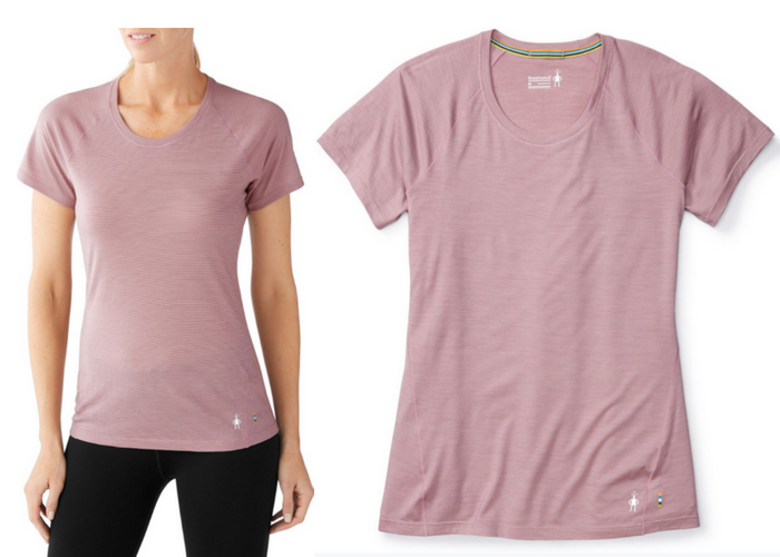 Women's merino 150 base layer micro stripe short sleeve.