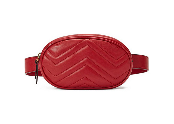 supreme fanny pack red leather