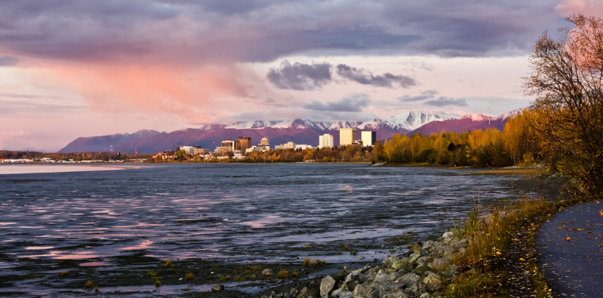 Anchorage alaska sunset.