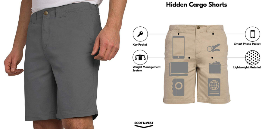 scottevest hidden cargo shorts