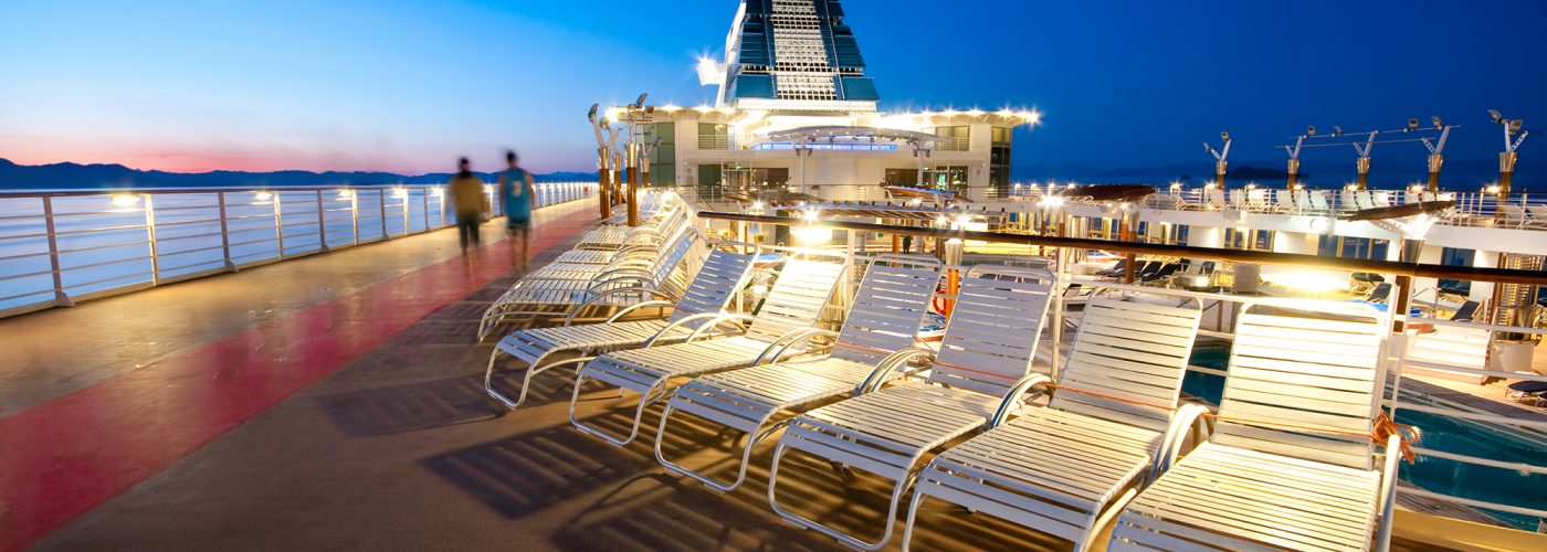 cruise ship deck at night