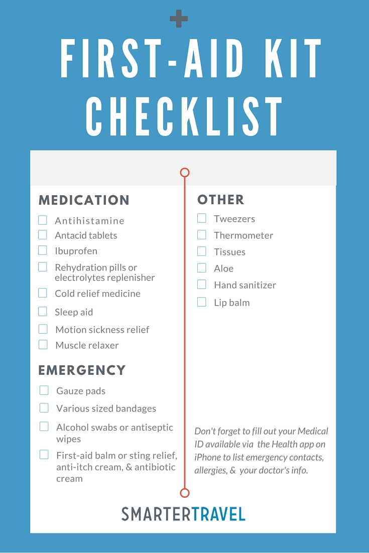 Travel Size First Aid Kit What To Pack Downloadable Checklist 