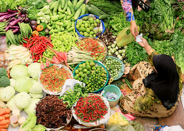 mercado alimentar Malaio