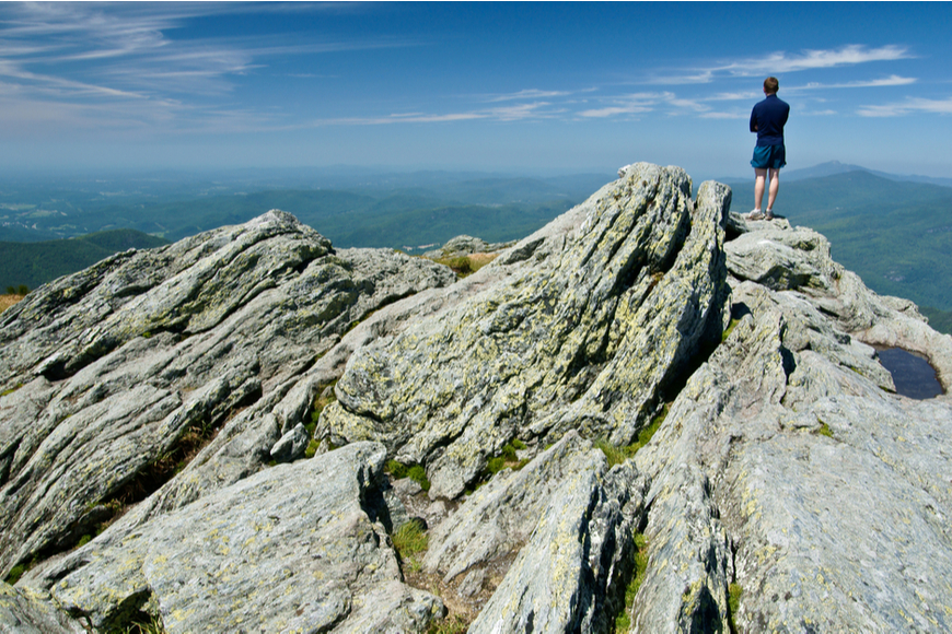 vandrare på long trail vermont.