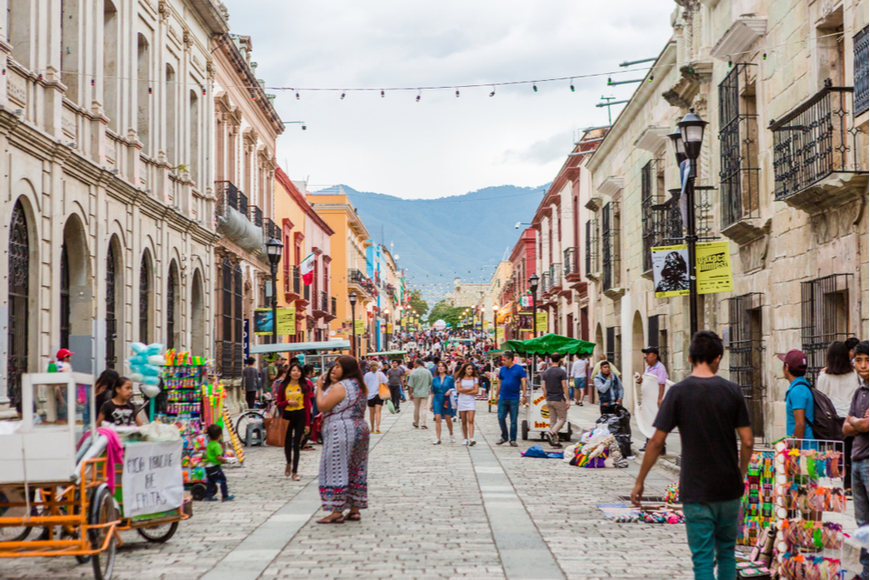 Ulica Oaxaca City w Meksyku.