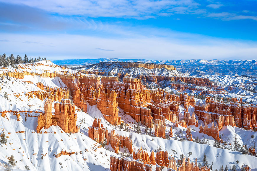 bryce canyon en la nieve.