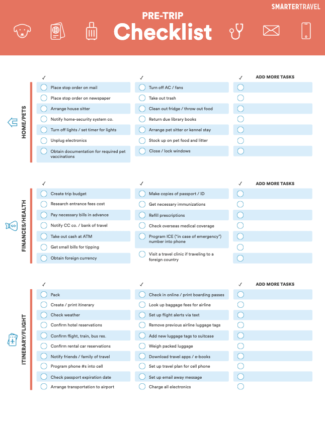 The Essential PreTrip Checklist