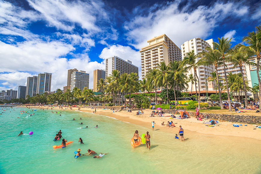 waikiki nadadores de praia.