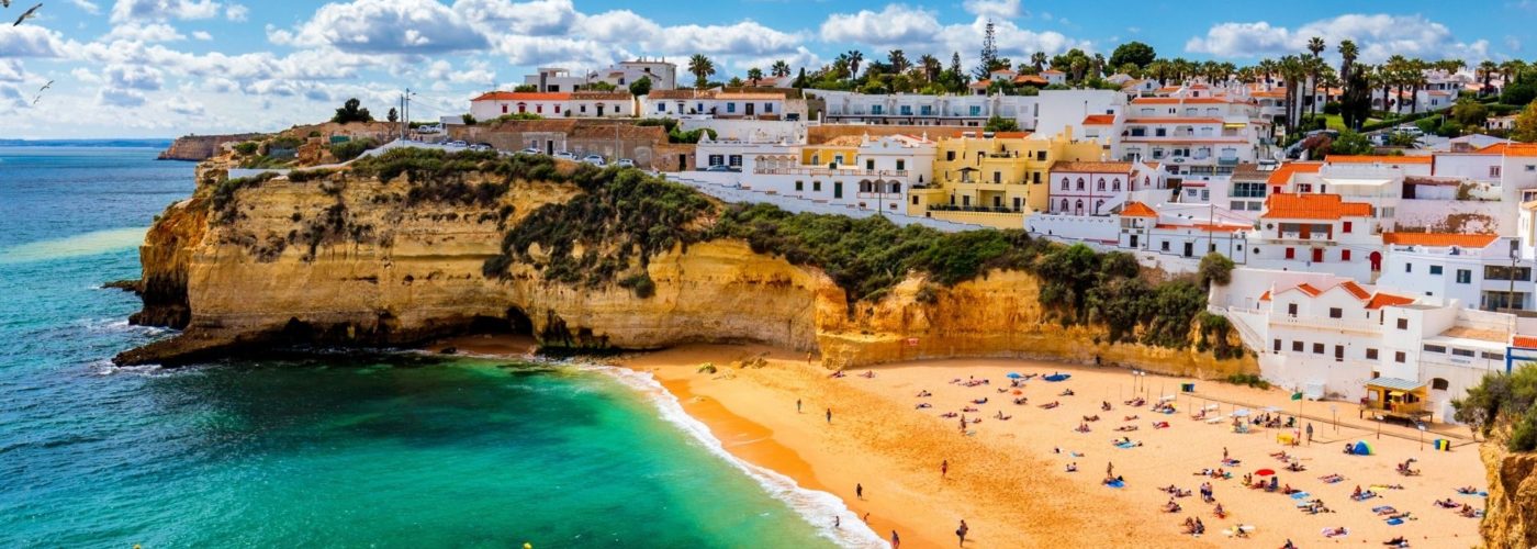 Sunny beach in portugal