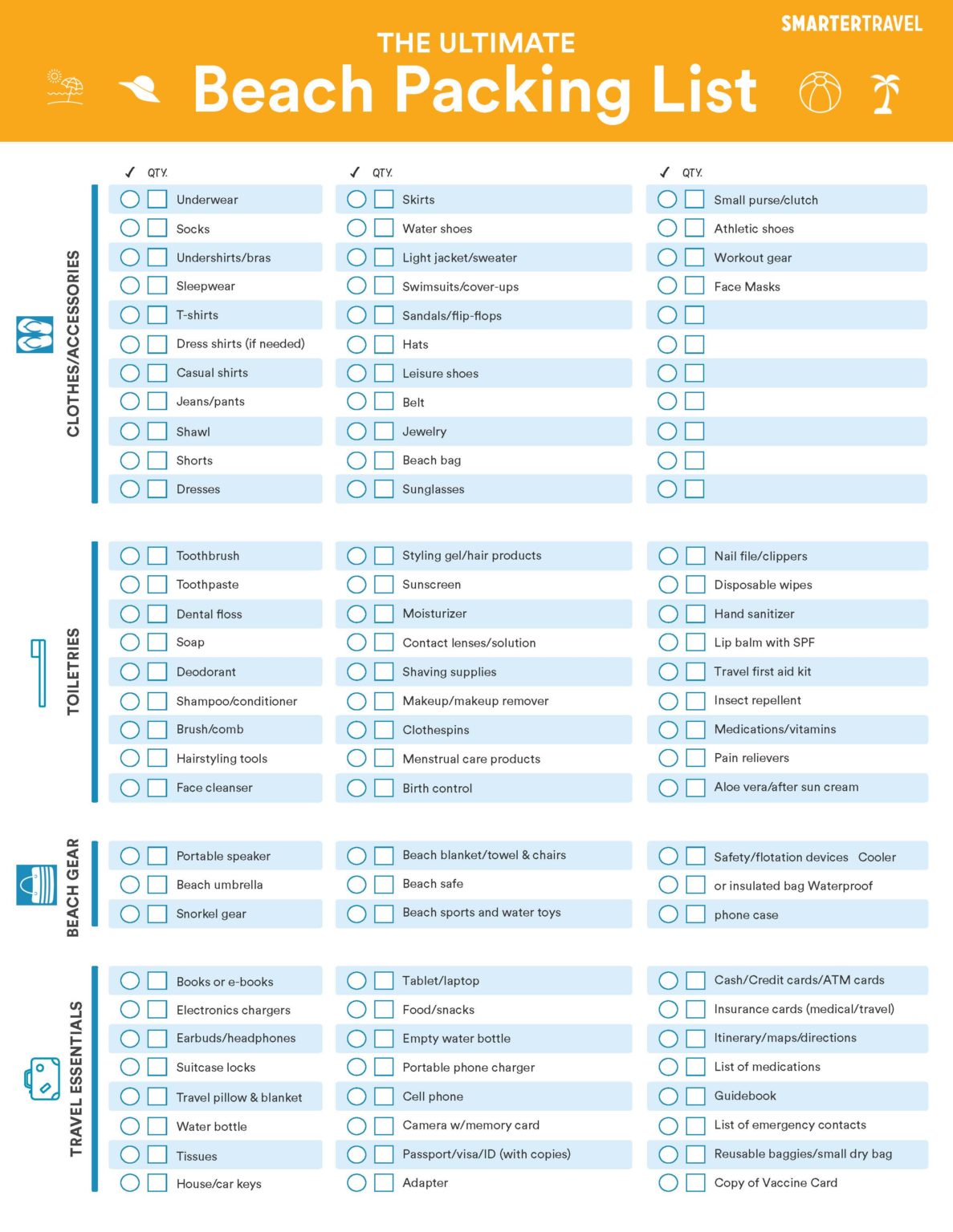 ultimate beach packing list free reusable checklist