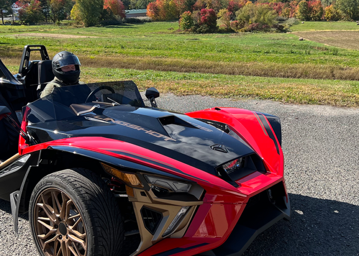 Man driving the Polaris Slingshot