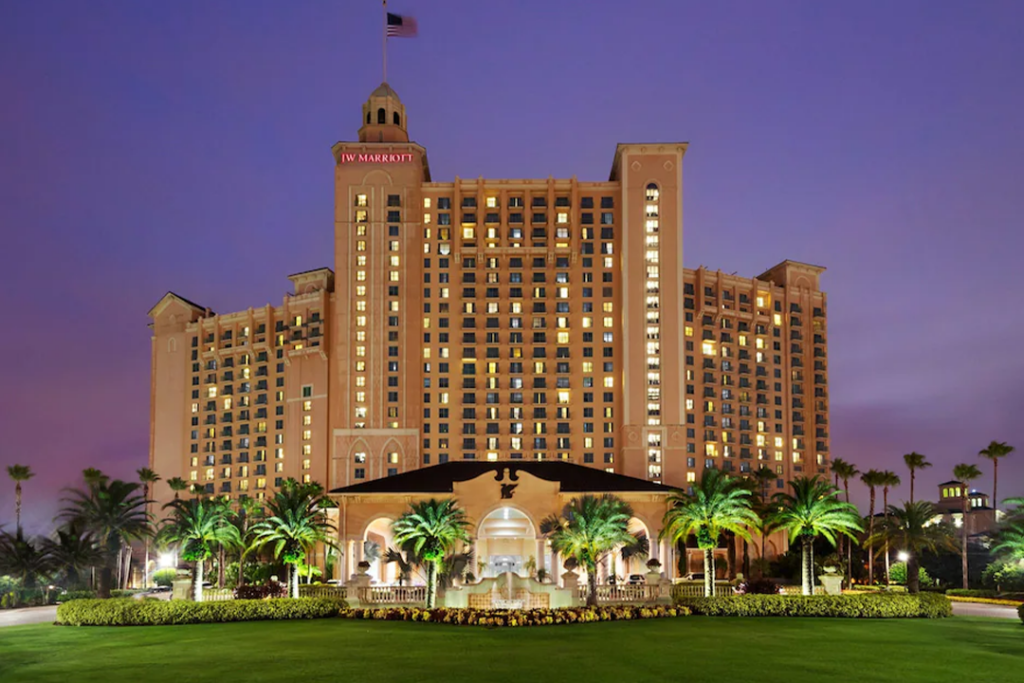 Exterior front of the JW Marriott Orlando Grande Lakes