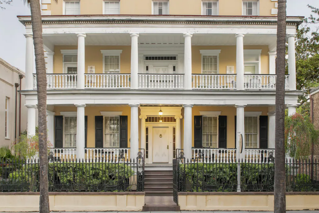 View of the front entrance of The Jasmine House in Charleston, SC