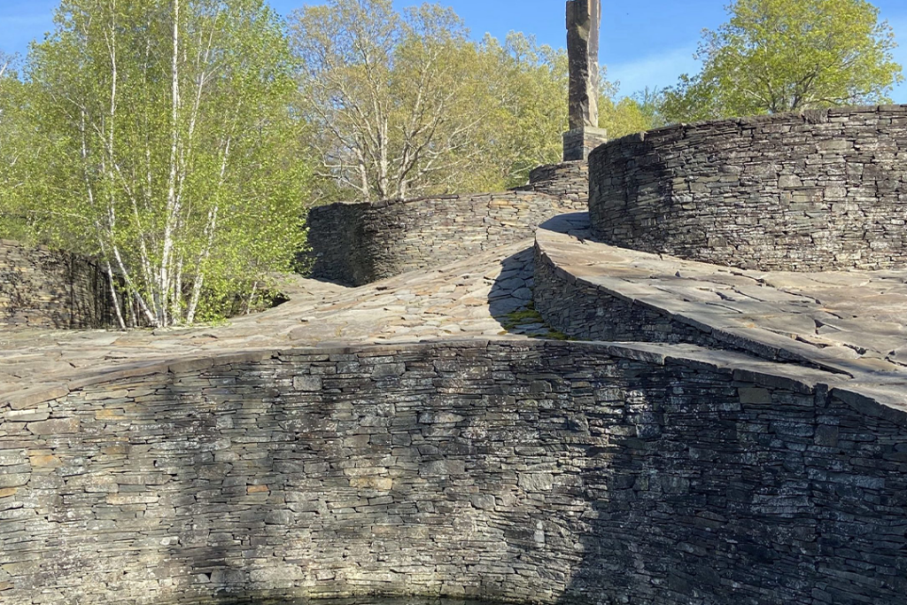 Opus 40 is a large sculpture on a 6.5-acre bluestone quarry