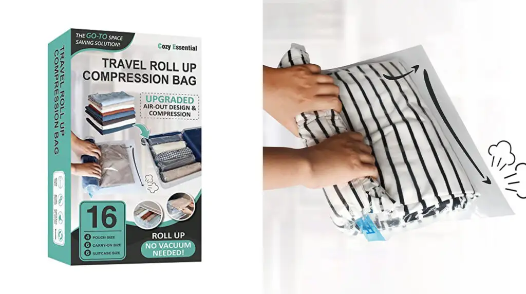 Travel Compression Bags Vacuum Packing, Roll Up Travel Space Saver Bags for  Luggage, Cruise Ship Essentials