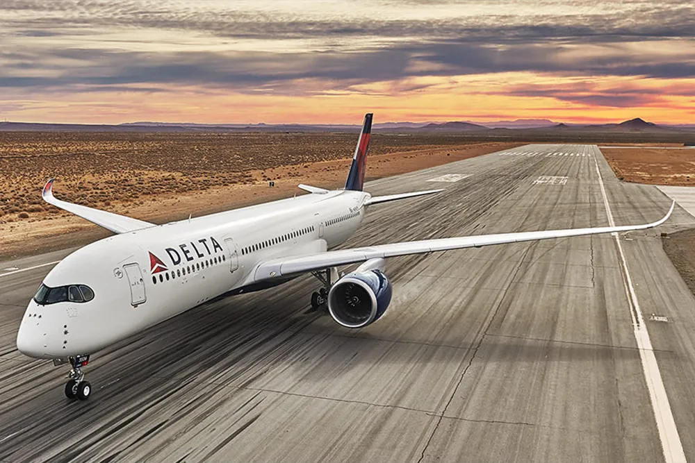 Delta Airbus A350 on runway