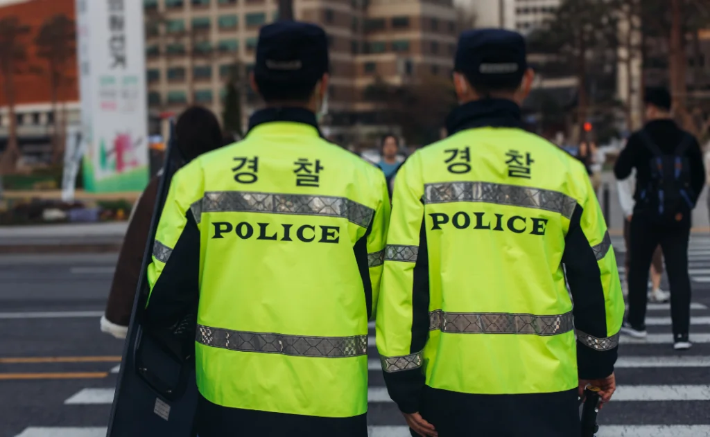 Two Korean police officers